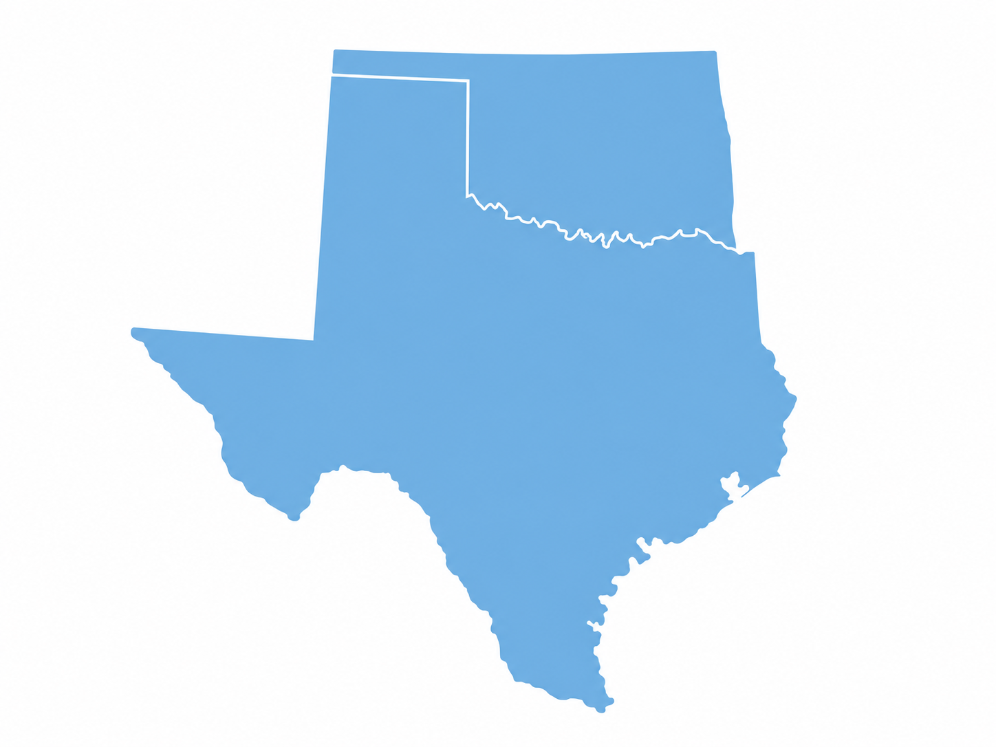 Texas and Oklahoma service area map